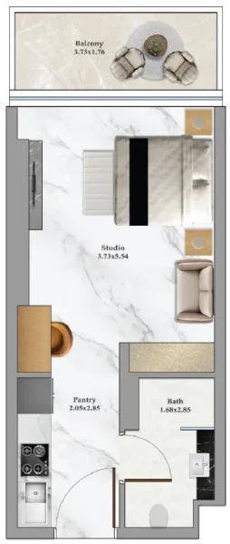 0.0 bedroom apartments - Bayz 102