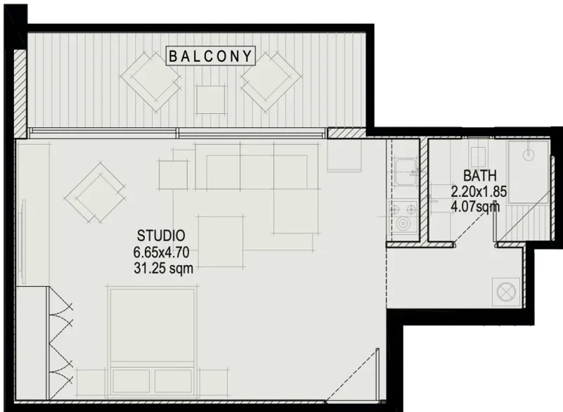 0.0 bedroom apartments - Glam Residence