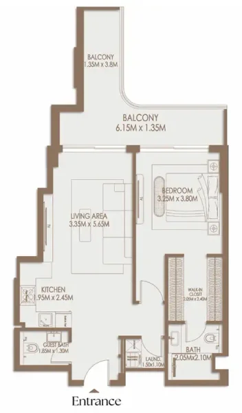 1.0 bedroom apartments - Veona by Gutti