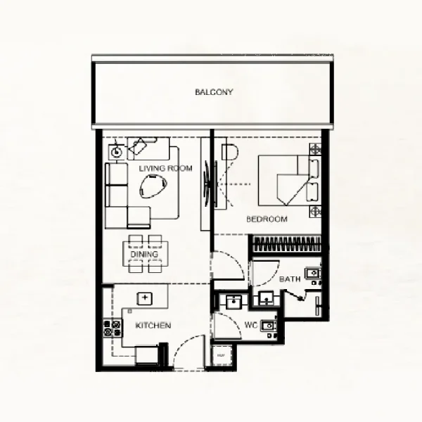 1.0 bedroom apartments - Binghatti Flare