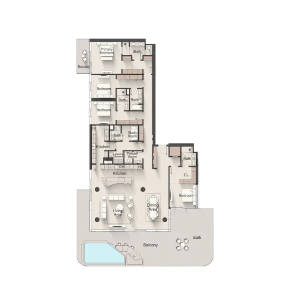 4.0 bedrooms penthouse - The Meriva Collection