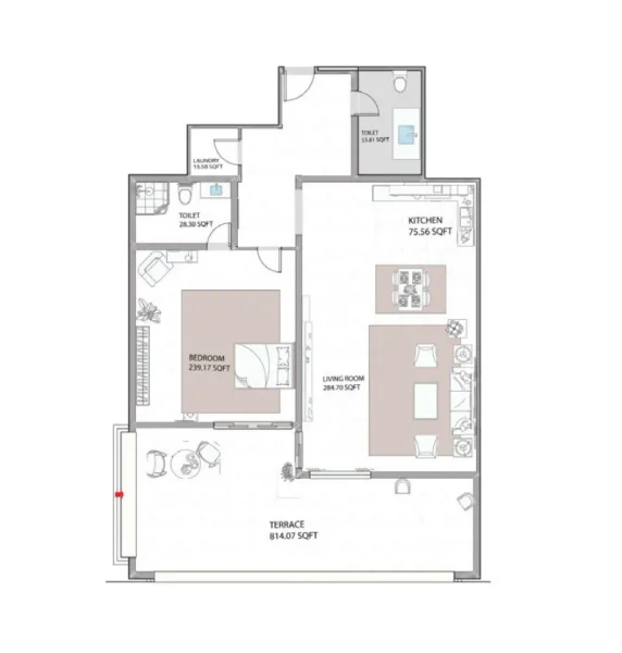 1.0 bedroom apartments - Ajman Creek Towers