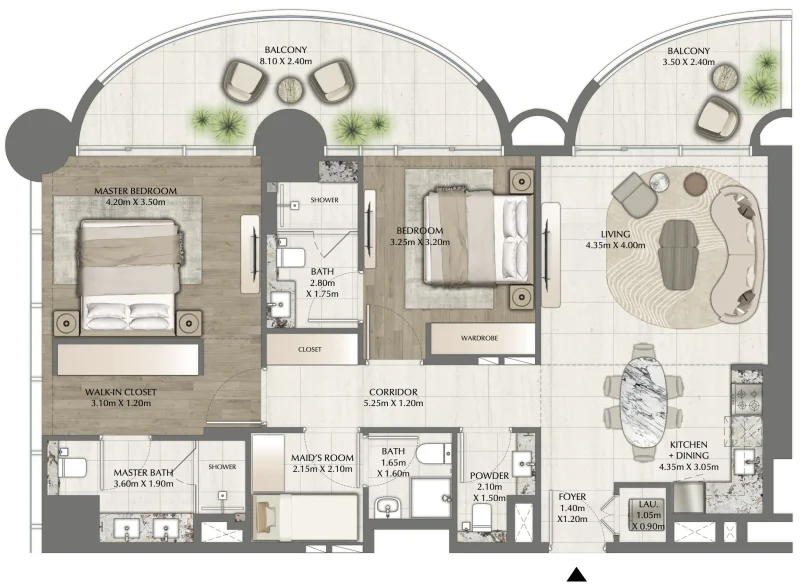 2.5 bedrooms apartments - One Residence