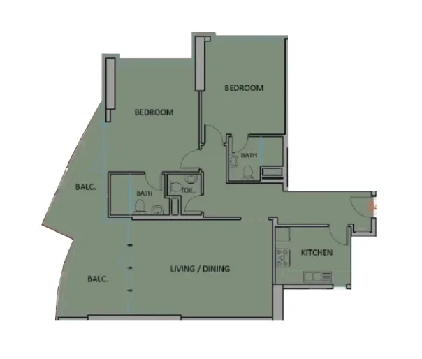 2.0 bedrooms apartments - Renad Tower