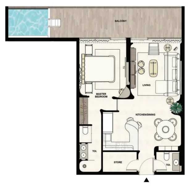 1.0 bedroom apartments - Natuzzi Harmoni