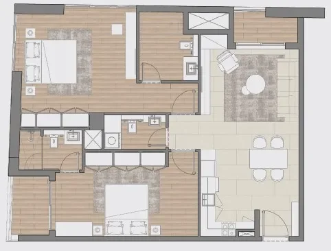 2.0 bedrooms apartments - Concept 7 Residences