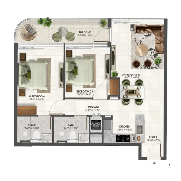 2.0 bedrooms apartments - Enchante