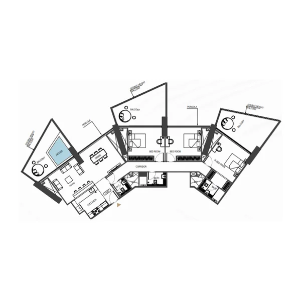 3 bedroom Apartments -  Binghatti Royale