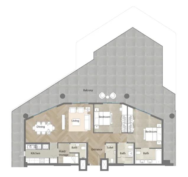 2.0 bedrooms apartments - Al Mahra Residence