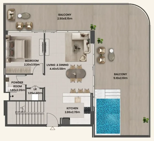 3.0 bedrooms penthouse - Divine Al Barari