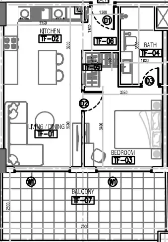 1.0 bedroom apartments - Laya Courtyard