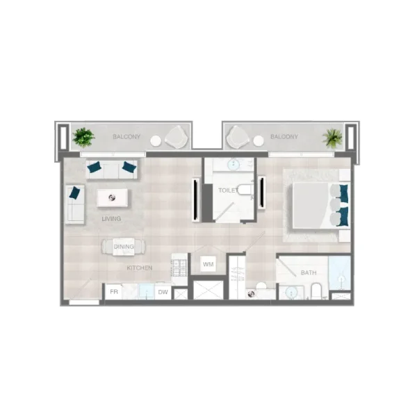 1.0 bedroom apartments - ELAR1S Rise