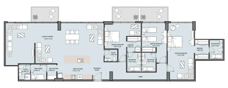 3.0 bedrooms penthouse - Oceana