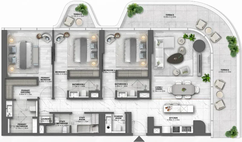 3.0 bedrooms apartments - Passo by Beyond