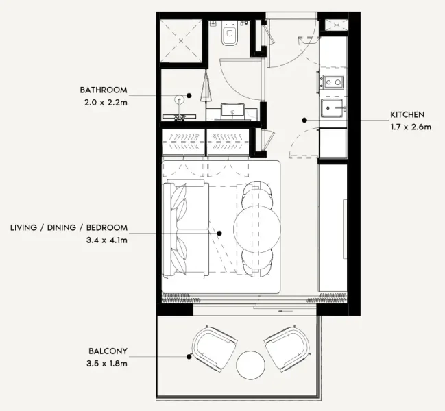 0.0 bedroom apartments - Azizi Noura
