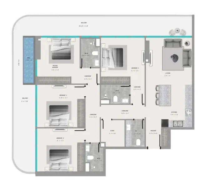 4.0 bedrooms apartments - Ocean Pearl 1 and 2