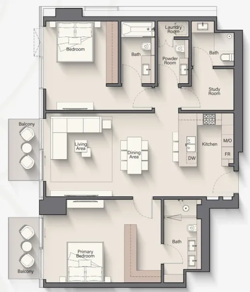 2.0 bedrooms apartments - Riverton House