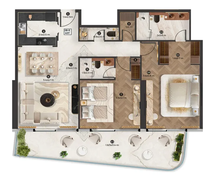 2.0 bedrooms apartments - Stellar by Elie Saab