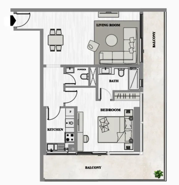 1.0 bedroom apartments - Greygate Residences by ADE