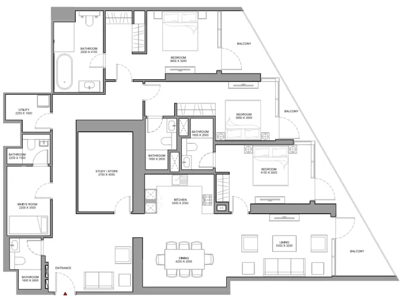 3.5 bedrooms apartments - Skyvue Solair