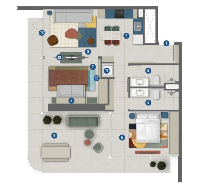 2.0 bedrooms apartments - Rove Home Marasi Drive