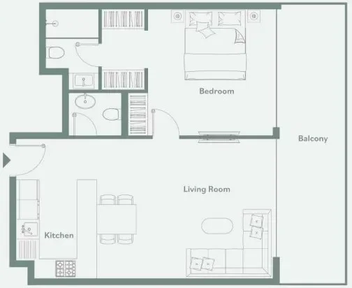 1.0 bedroom apartments - Luma Park Views