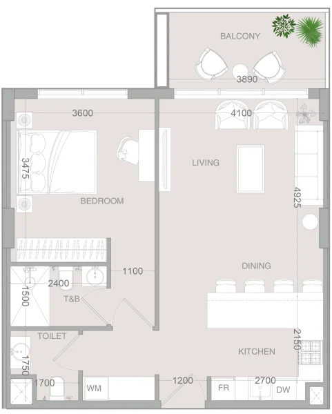 1.0 bedroom apartments - IR1DIAN Park 2