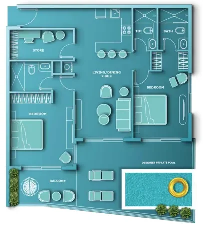 2.5 bedrooms apartments - Aqua Dimore