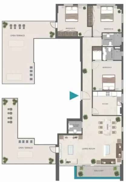 3.0 bedrooms penthouse - Eden Golf Views 1