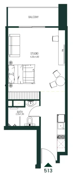 0.0 bedroom apartments - Haven Views 1