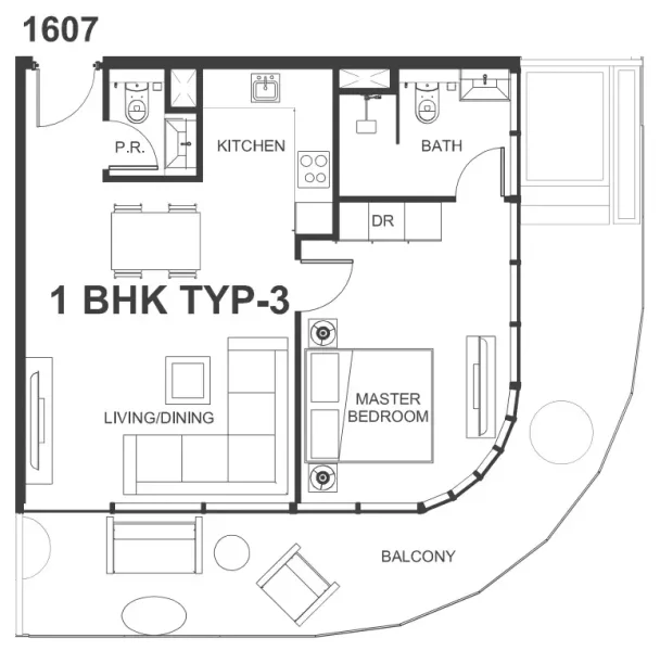 1.0 bedroom apartments - Interstellar Tower