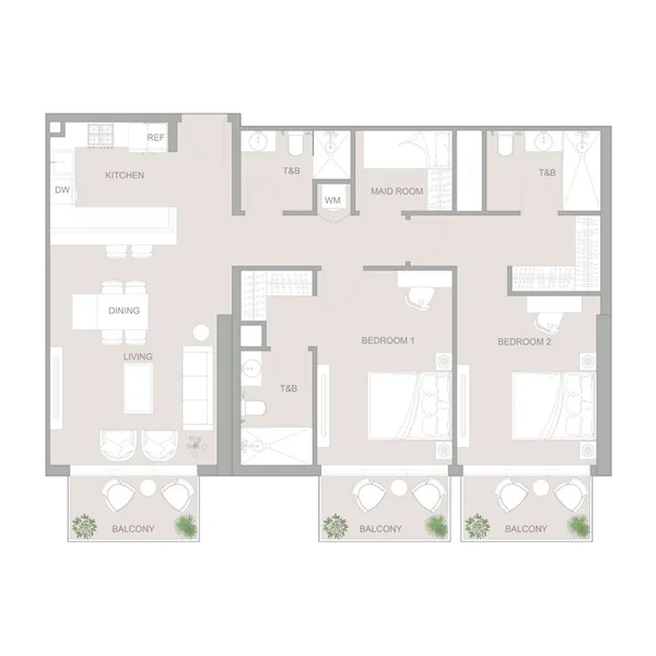 2,5 bedroom Apartments -  1WOOD Residence 2