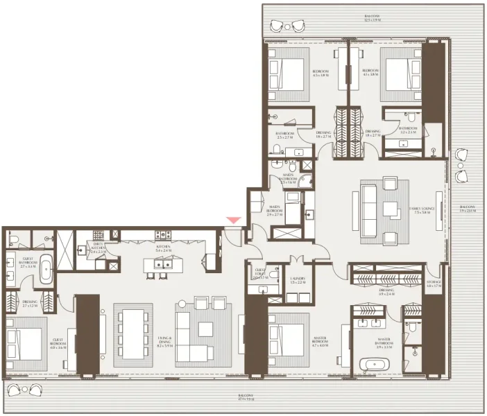 4.0 bedrooms apartments - Akala Residences
