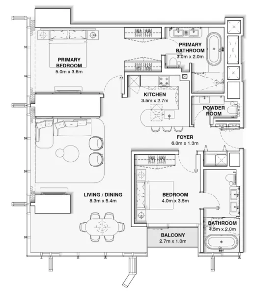 2.0 bedrooms apartments - Burj Azizi