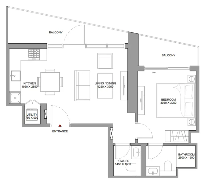 1.0 bedroom apartments - The Horizon at Sobha Central