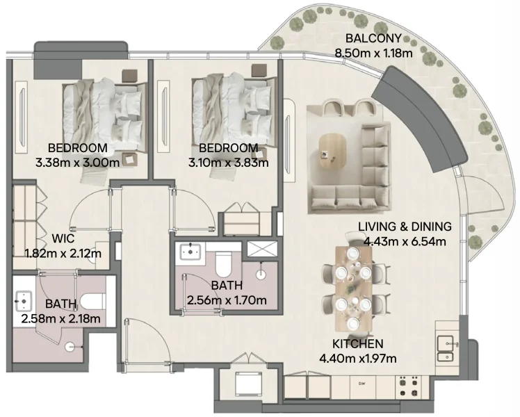 2.0 bedrooms apartments - Mirasol II