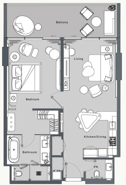 1.0 bedroom apartments - JW Marriott Residences and Resort