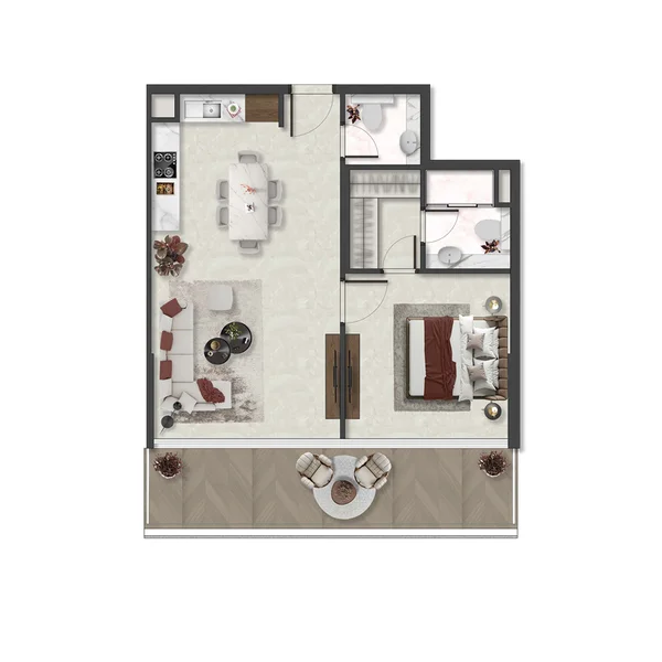 1 bedroom Apartments - Aquino