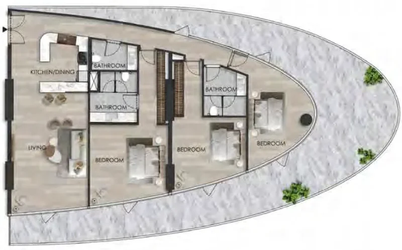 3.0 bedrooms apartments - The Beach Residence