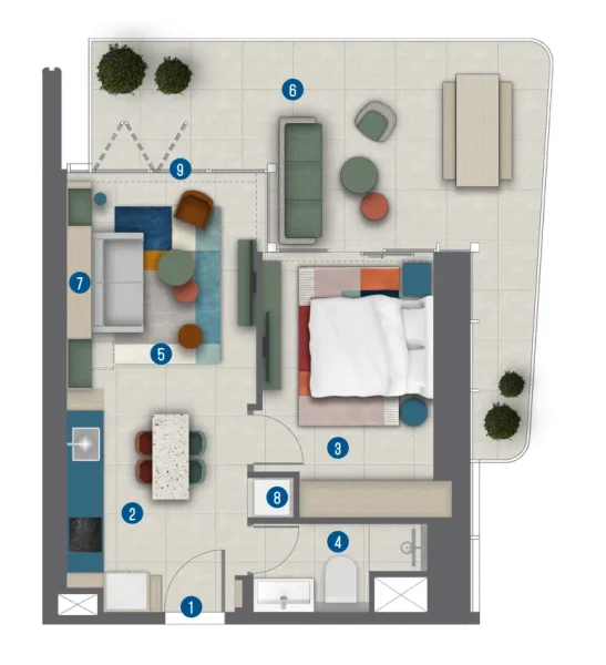 1.0 bedroom apartments - Rove Home Marasi Drive