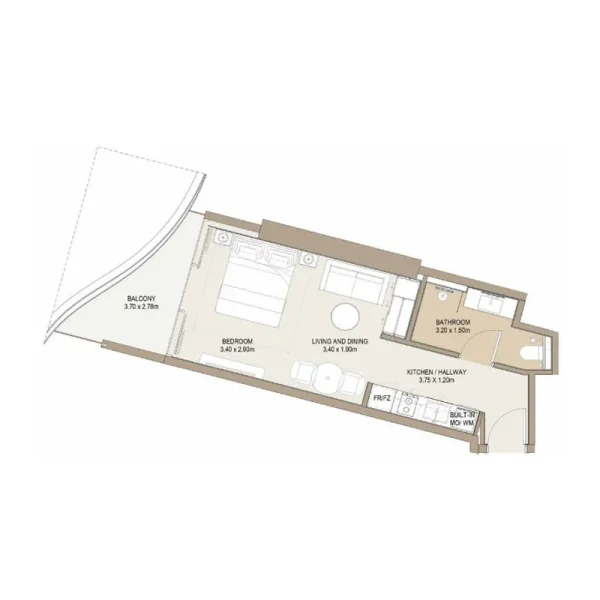 0.0 bedroom apartments - Laguna Residence