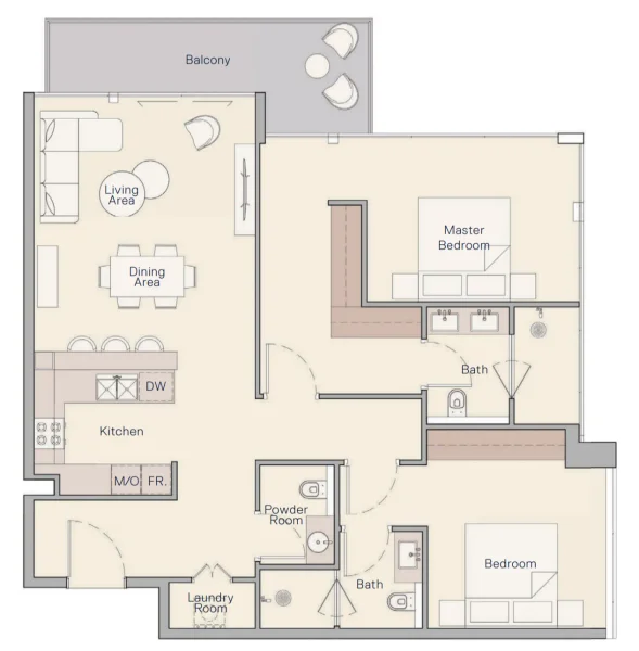 2.0 bedrooms apartments - The Crestmark