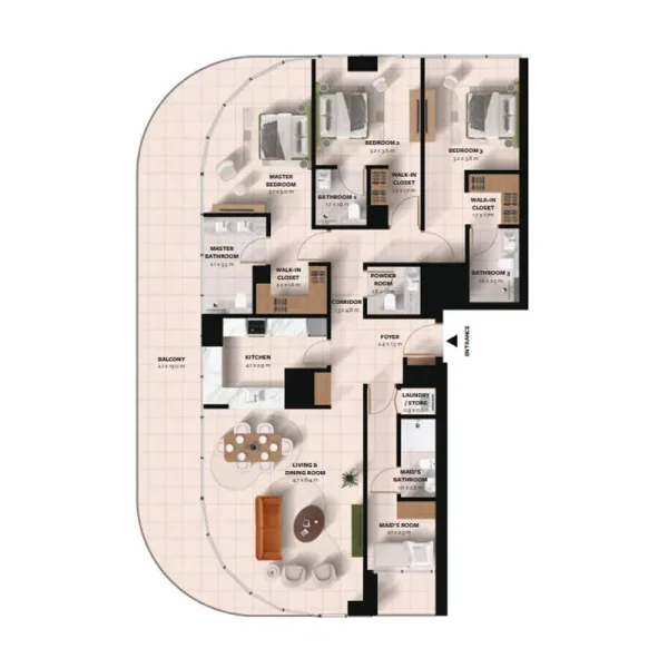 3.0 bedrooms apartments - Waada Dubai South