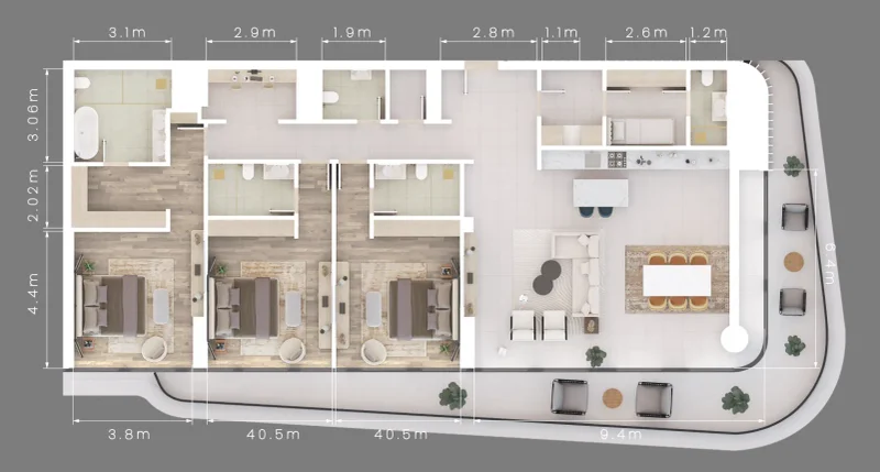 3.0 bedrooms apartments - Mamsha Gardens