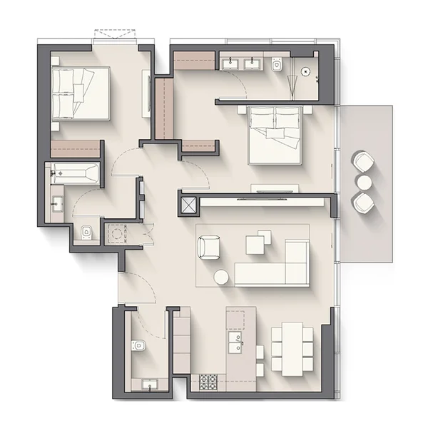 2 bedroom Apartments -  Riverton House