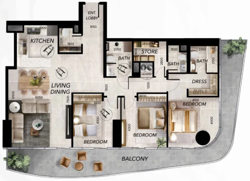 3.0 bedrooms apartments - Radiant Waves