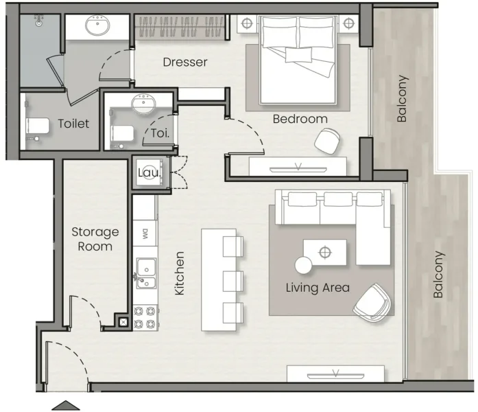 1.0 bedroom apartments - Havelock Heights