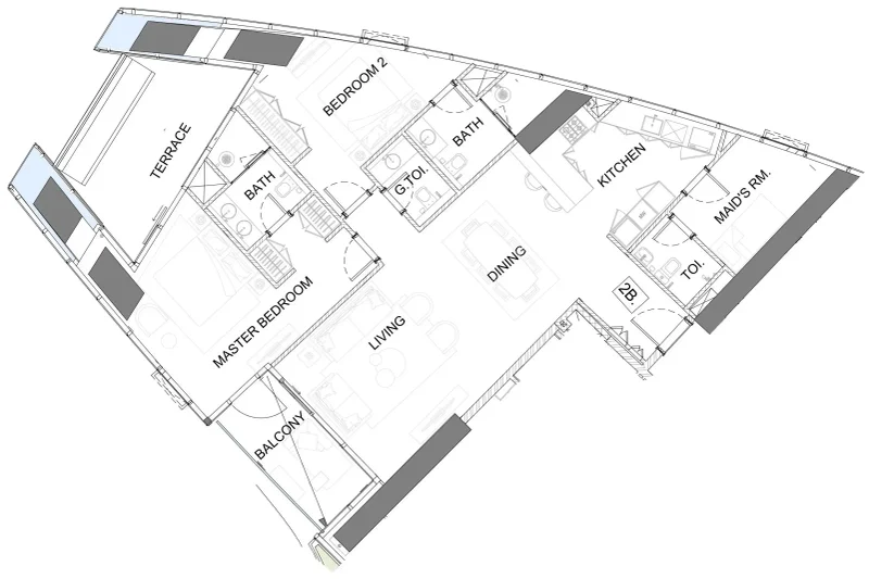 2.5 bedrooms apartments - Safa One de Grisogono