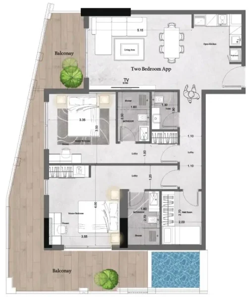 2.5 bedrooms apartments - Saray Prime Residence