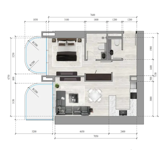 1.0 bedroom apartments - Ananda Residences
